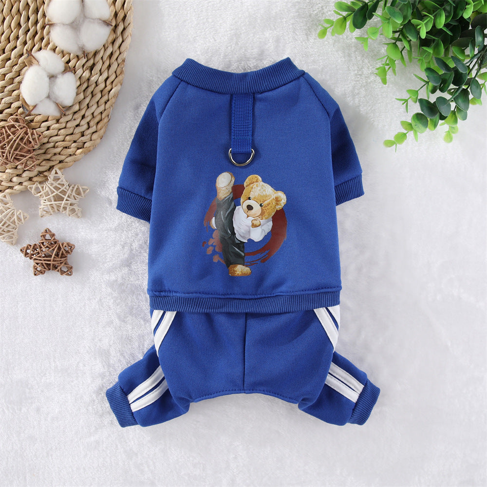 Pet Fleece Kung Fu Bear Dog Clothing