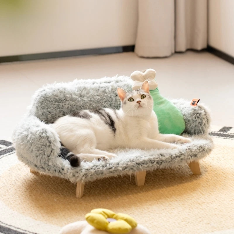 Lit en bois pour animaux de compagnie, chenil pour chiens et chats, lit de luxe pour chat, lit de sécurité pour animaux, petit lit pour chien moyen