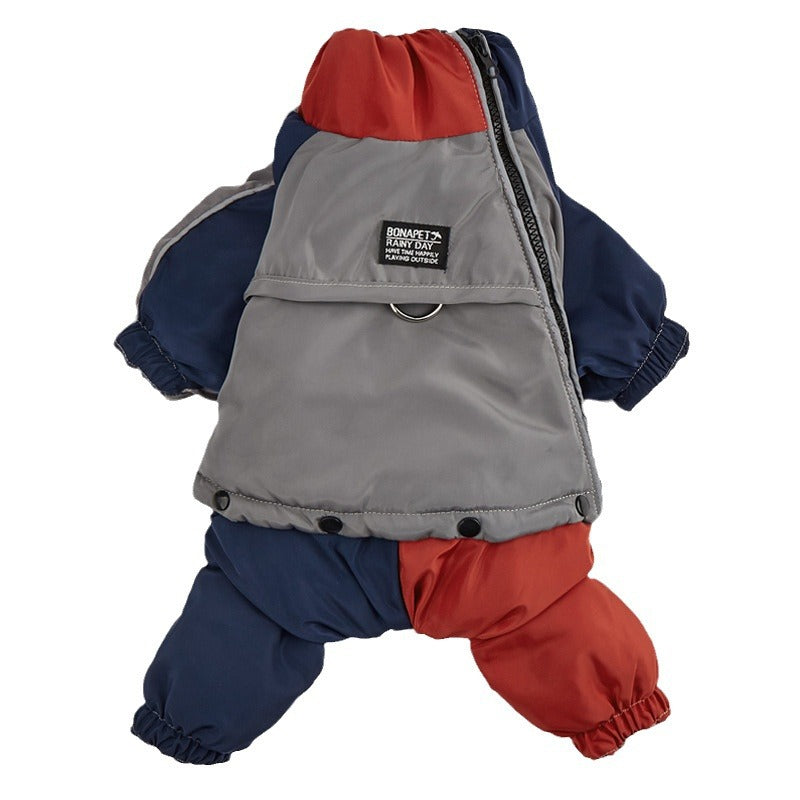 Pet Winter Color Matching Cotton-Padded Clothes for Medium and Large Dogs – Warm and Comfortable