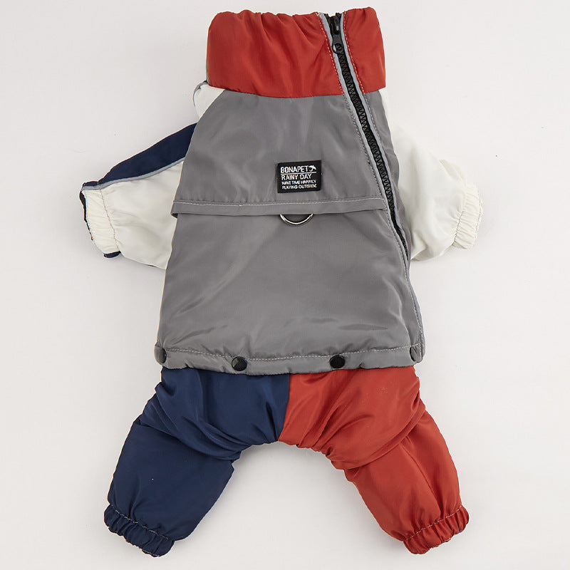 Pet Winter Color Matching Cotton-Padded Clothes for Medium and Large Dogs – Warm and Comfortable