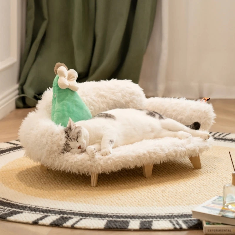 Lit en bois pour animaux de compagnie, chenil pour chiens et chats, lit de luxe pour chat, lit de sécurité pour animaux, petit lit pour chien moyen